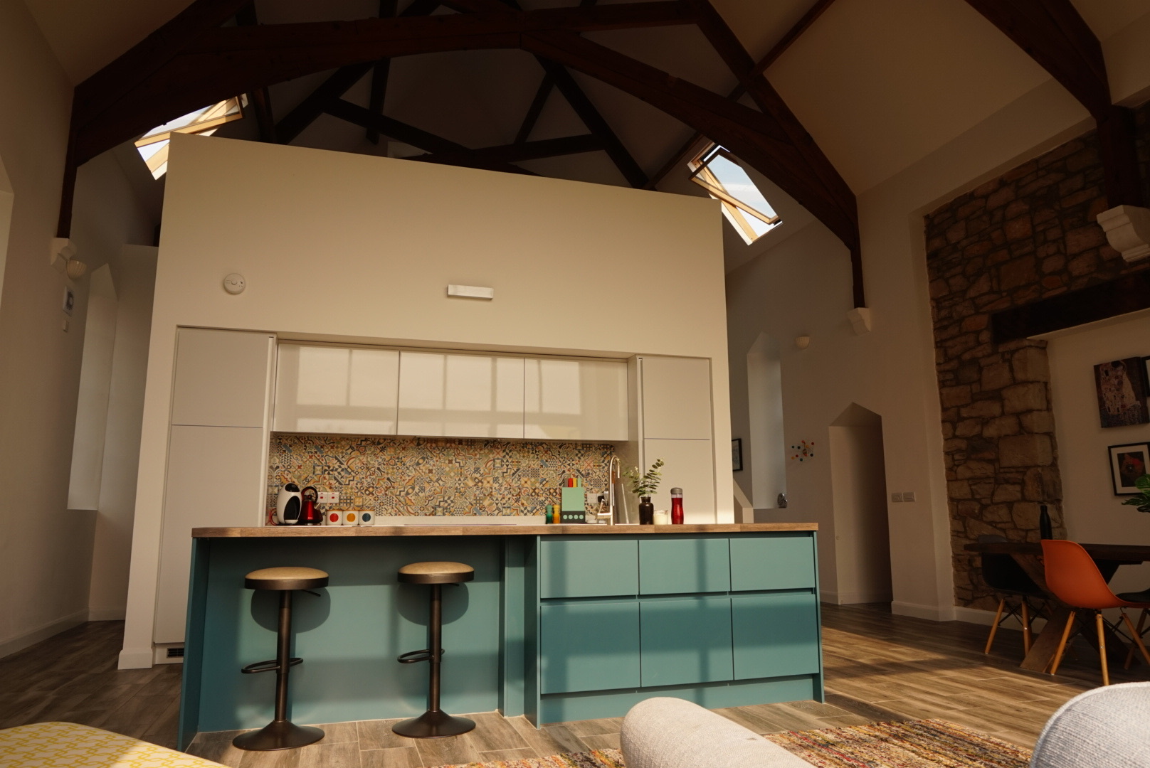 Red Raven Design project — barn conversion, vaulted kitchen